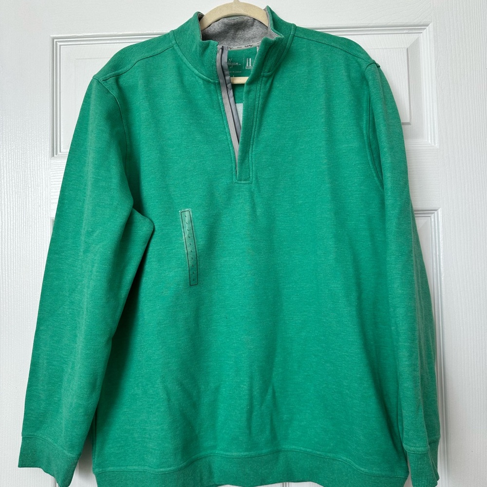 Men's Walter Hagen Green Zip-Up Sweater Large